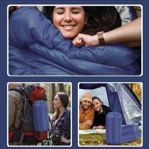 Спальный мешок 210×75×4 см Темно-синий - фото 4