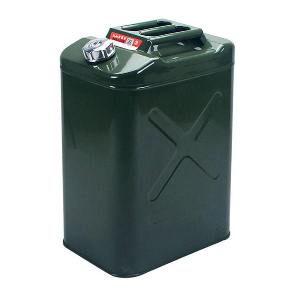 Каністра Merlion YT-HS-FX-40L, металева з клапаном/гнучка лійка 40 л 355х255х530 мм Зелений