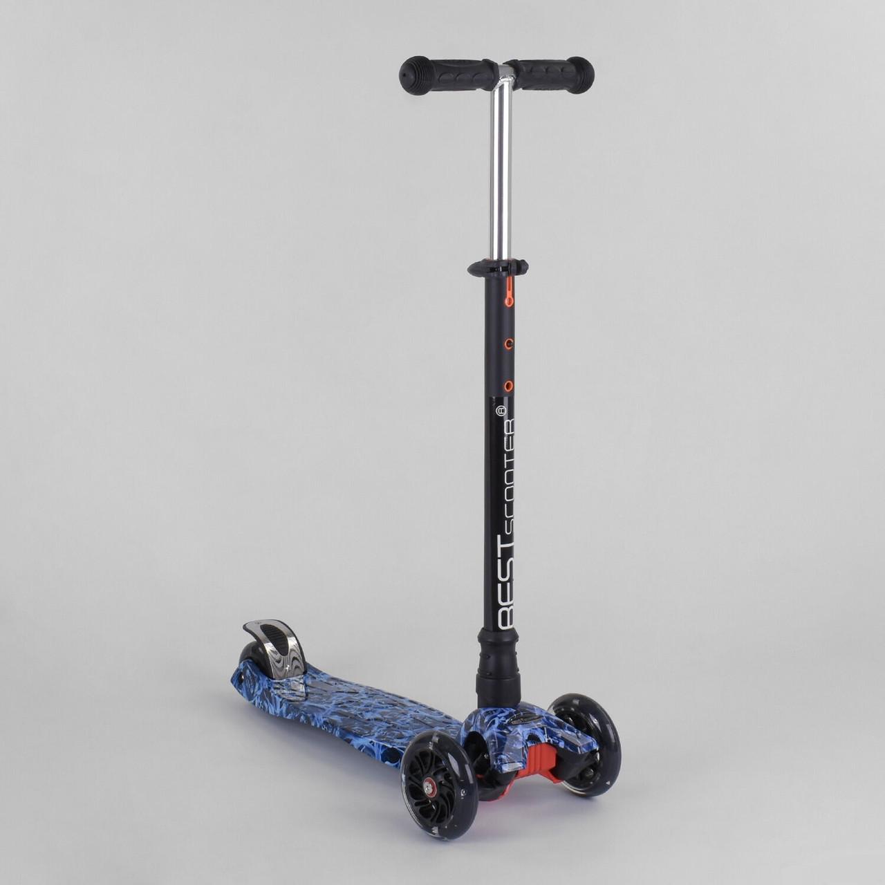 Самокат Best Scooter Maxi 779-1531 колёса с подсветкой Черный/Синий (361627)