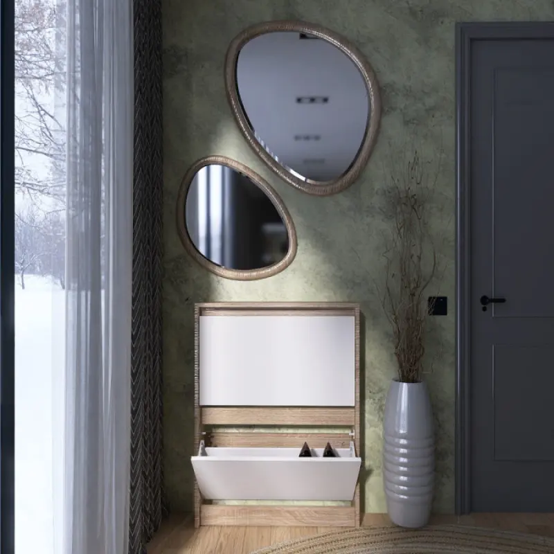 Тумба для обуви Эверест Сити Белый/Дуб сонома (26845242) - фото 6 Тумба для обуви Эверест Сити Белый/Дуб сонома (26845242) - фото 6