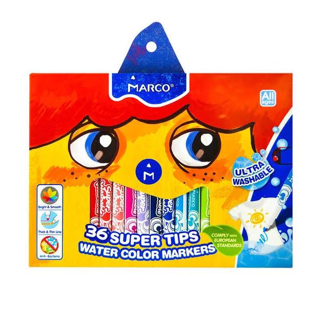 Набір водних фломастерів Marco Super Washable 36 кольорів (MAR-1630-36)