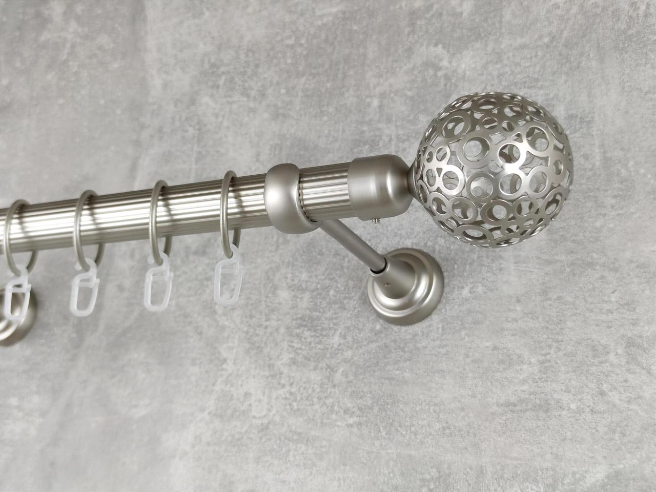 Карниз MStyle металлический для штор однорядный Савона 25 мм рифленый 300 см Сатин (5011512)