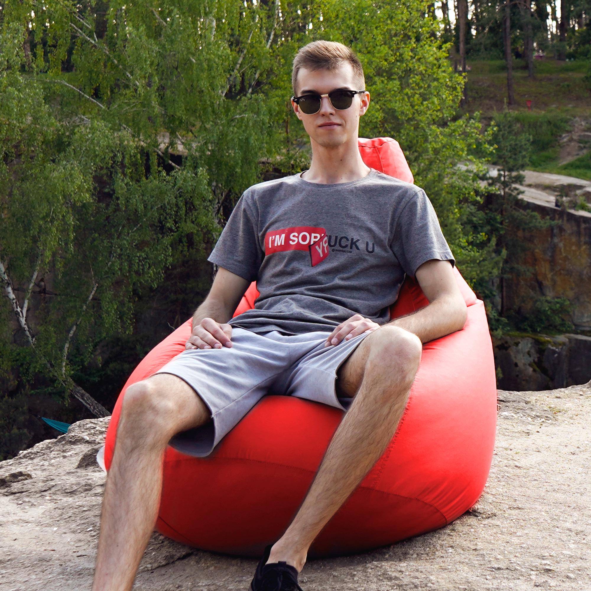 Кресло-мешок iQmebel Груша стандарт+ оксфорд Красный - фото 3