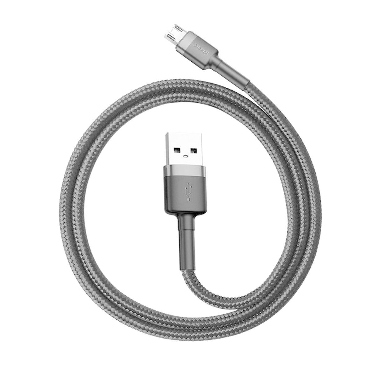 Кабель Baseus cafule Cable USB Micro USB 2,4A 0,5 м Gray/Black - фото 3