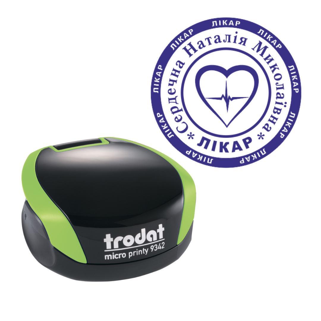 Печать Врач на карманном оснащении Trodat Micro Printy 9342 d 30 мм Зеленый (Л15/9342/G)