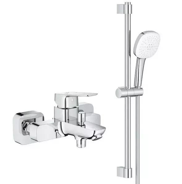 Смеситель для ванны Grohe Cubeo с душевым гарнитуром (BF101813TC)