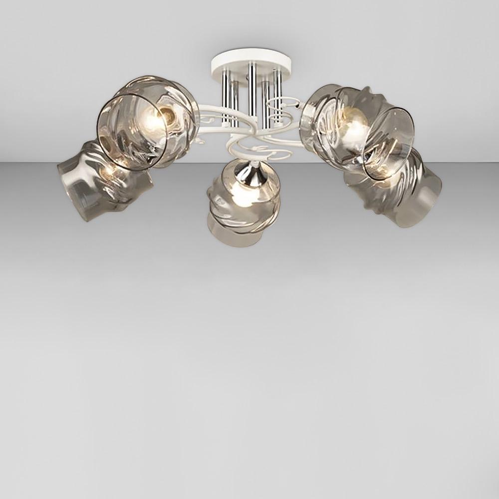 Люстра потолочная Light House SC-18671/5 WH/CR d 520х240 мм Белый/Хром