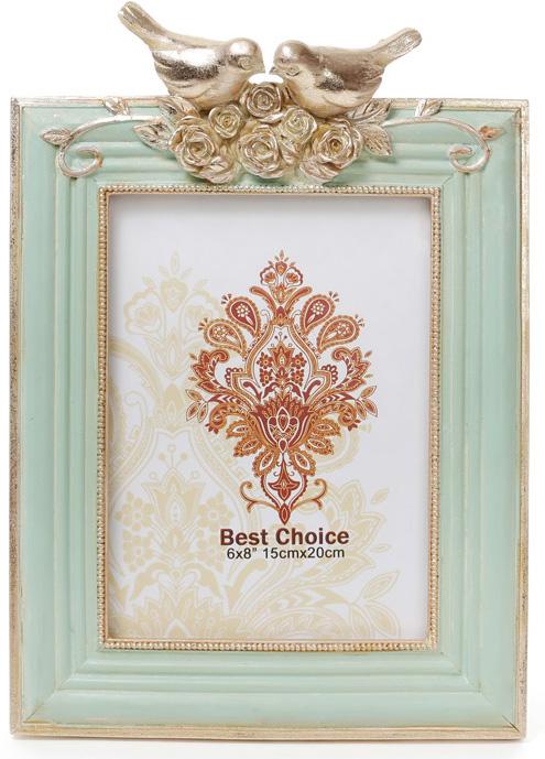 Фоторамка Tudor Синички для фото 15х20 см Мятный/Золото (BD-440-103)