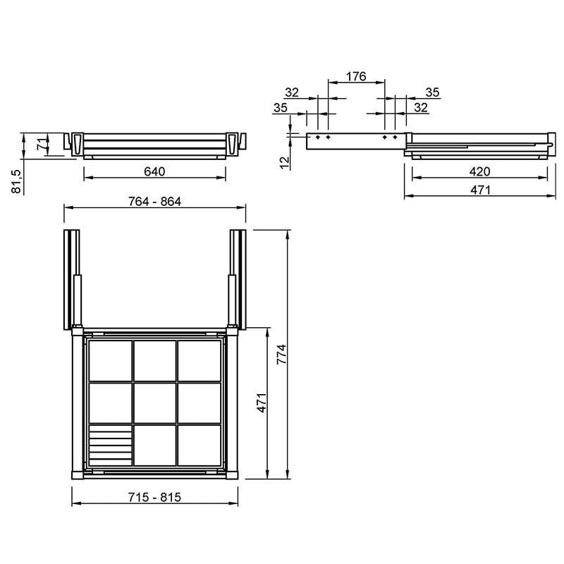 Кошик центральний Muller з організацією 764-864 мм (31811) - фото 8