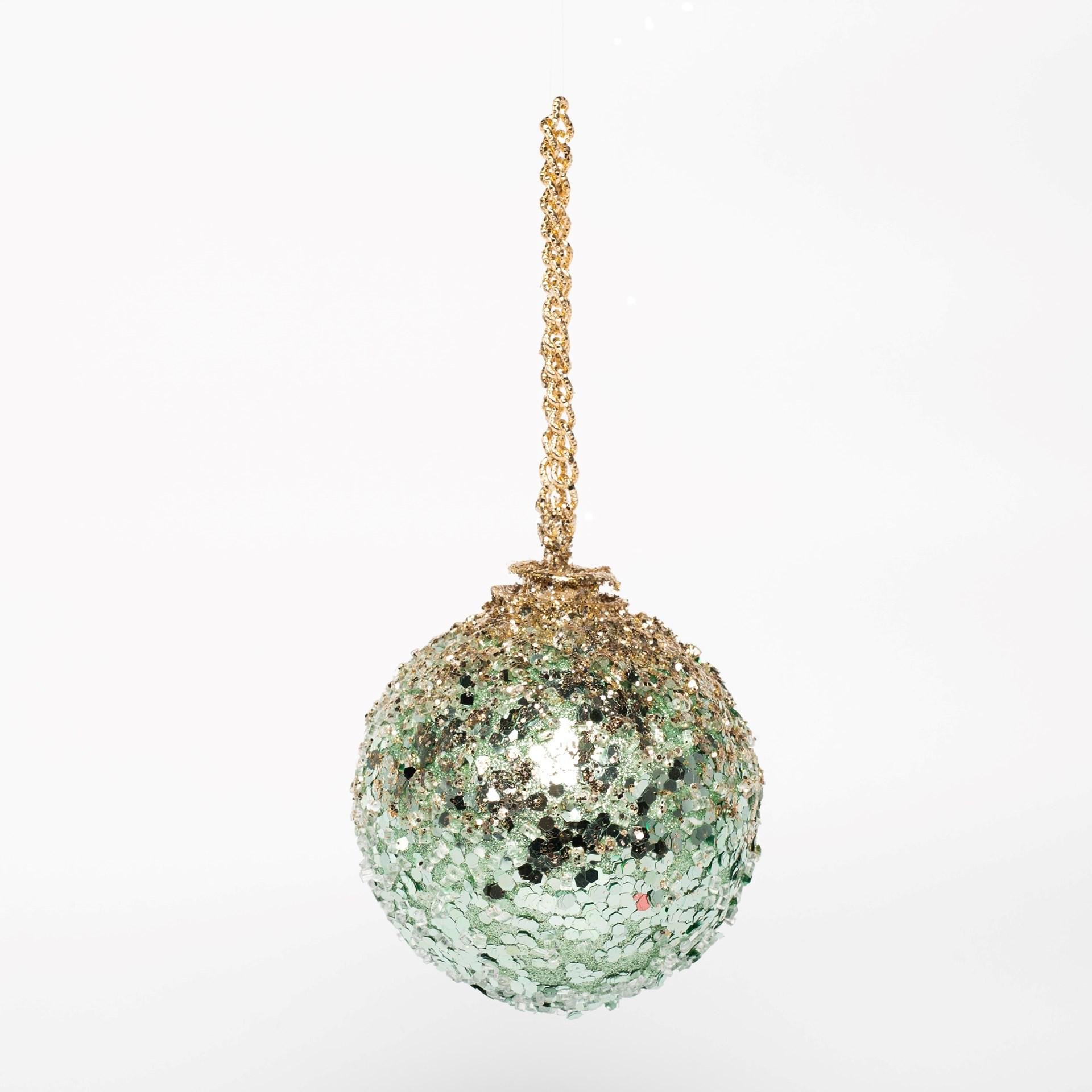 Іграшка на ялинку Флоріаль "Стефанія" куля-глітер 10 см (4008)