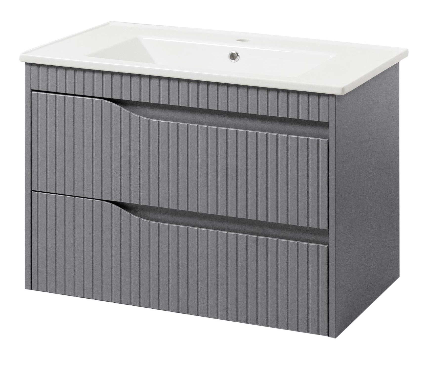 Тумба ЮВВІС Florence ТП-2 Д з умивальником Vesta 70 см Бетон матовий (UVV107)