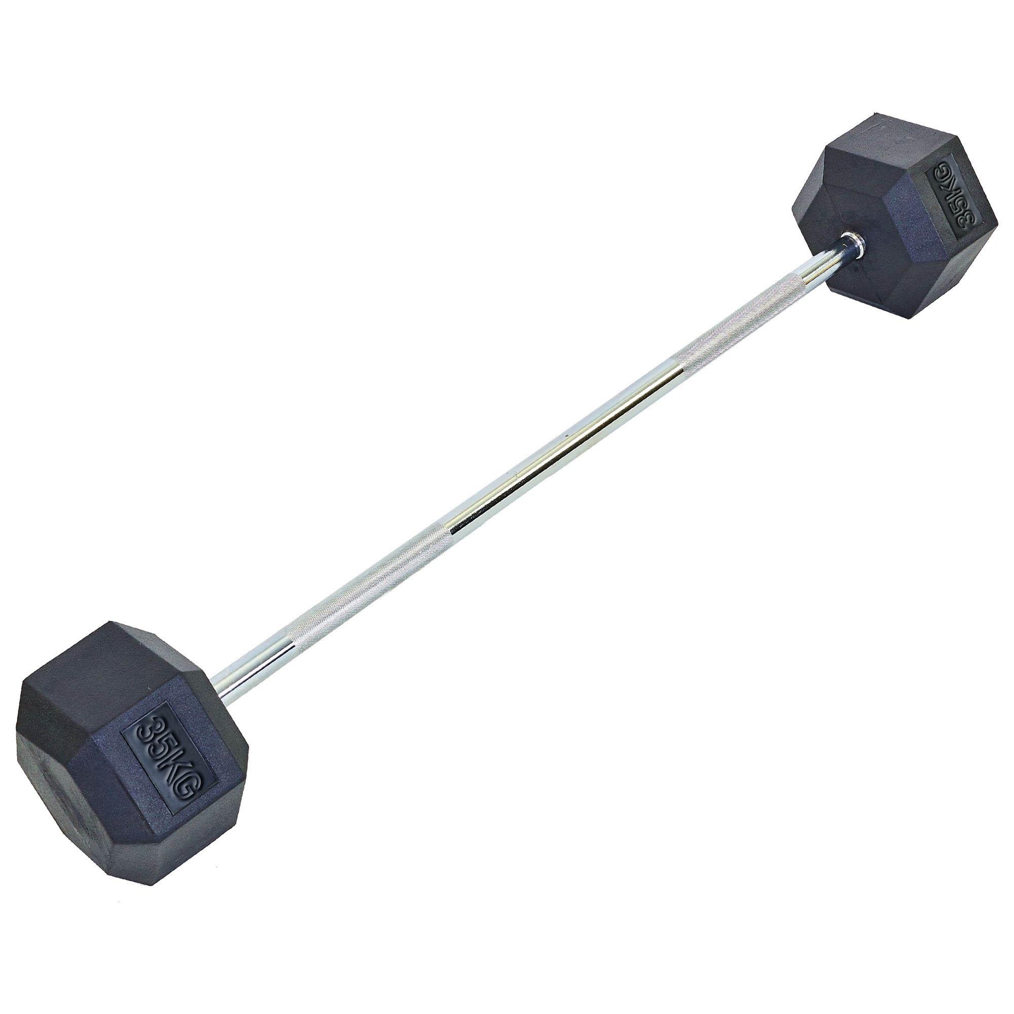 Штанга Zelart Record Rubber Hexagon Barbell фиксированная прямая обрезиненная TA-6230-35 длина 95 см 35 кг (DR002598)