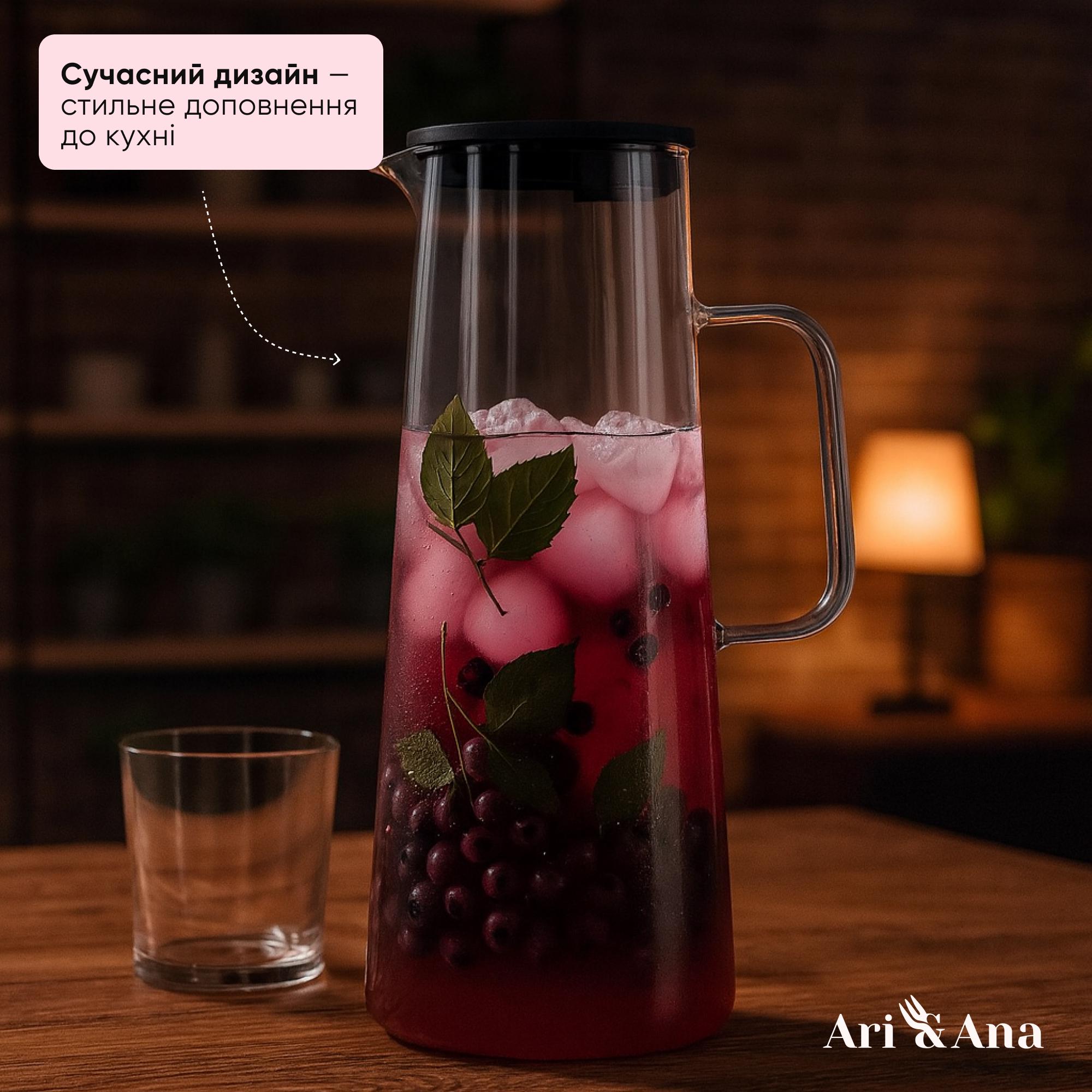 Кувшин стеклянный термостойкий с пластиковой крышкой боросиликатное стекло 1,8 л Прозрачный (30370843) - фото 4 Кувшин стеклянный термостойкий с пластиковой крышкой боросиликатное стекло 1,8 л Прозрачный (30370843) - фото 4