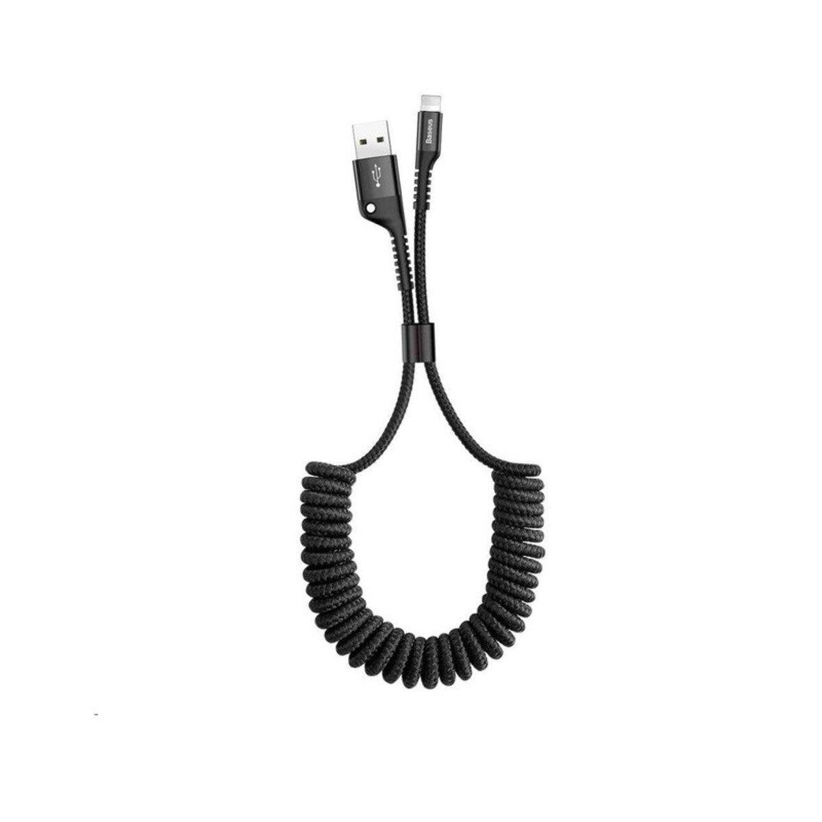 Кабель BASEUS Fish eye Spring Data Cable Lightning 1 м Black (CALSR-01)