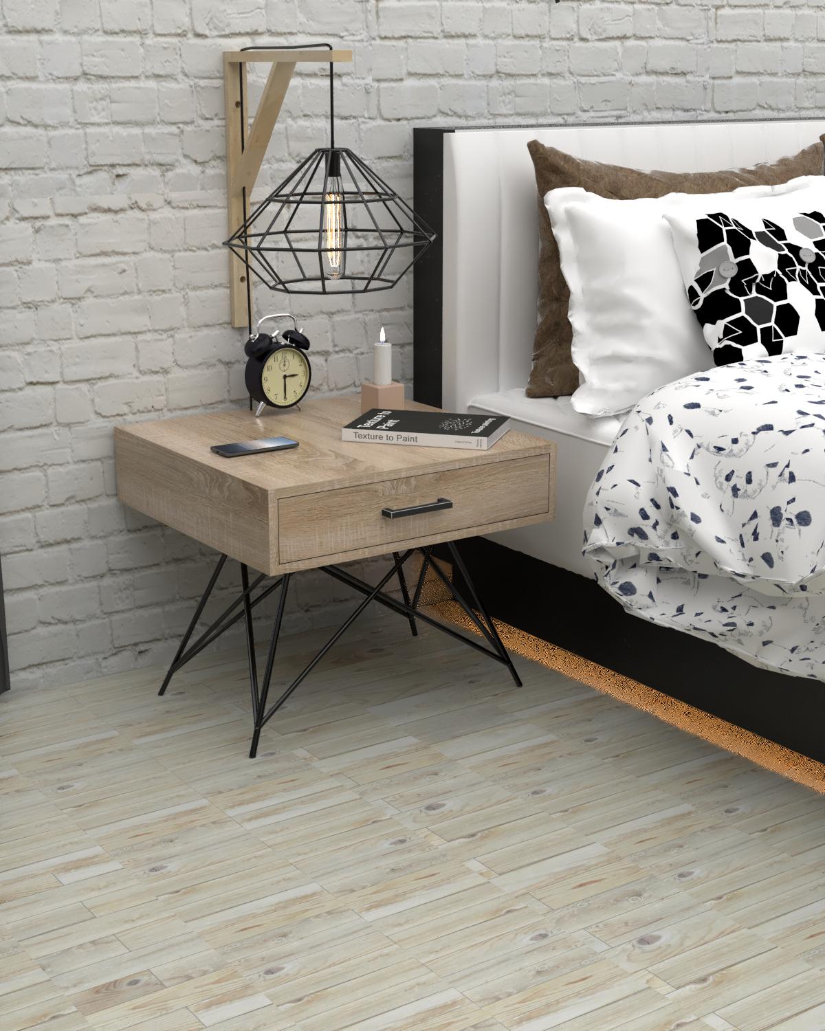 Тумба приліжкова EcoLoft Ейра DSP-1474-6 в стилі лофт Дуб сонома (35957008)