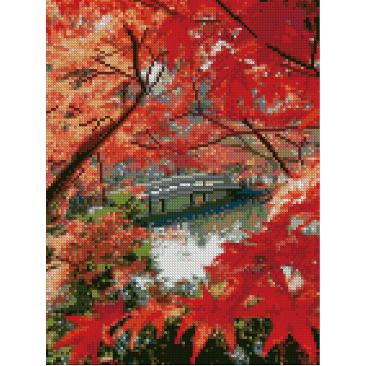 Алмазная мозаика Strateg Премиум Красные листья 30x40 см (HX172)