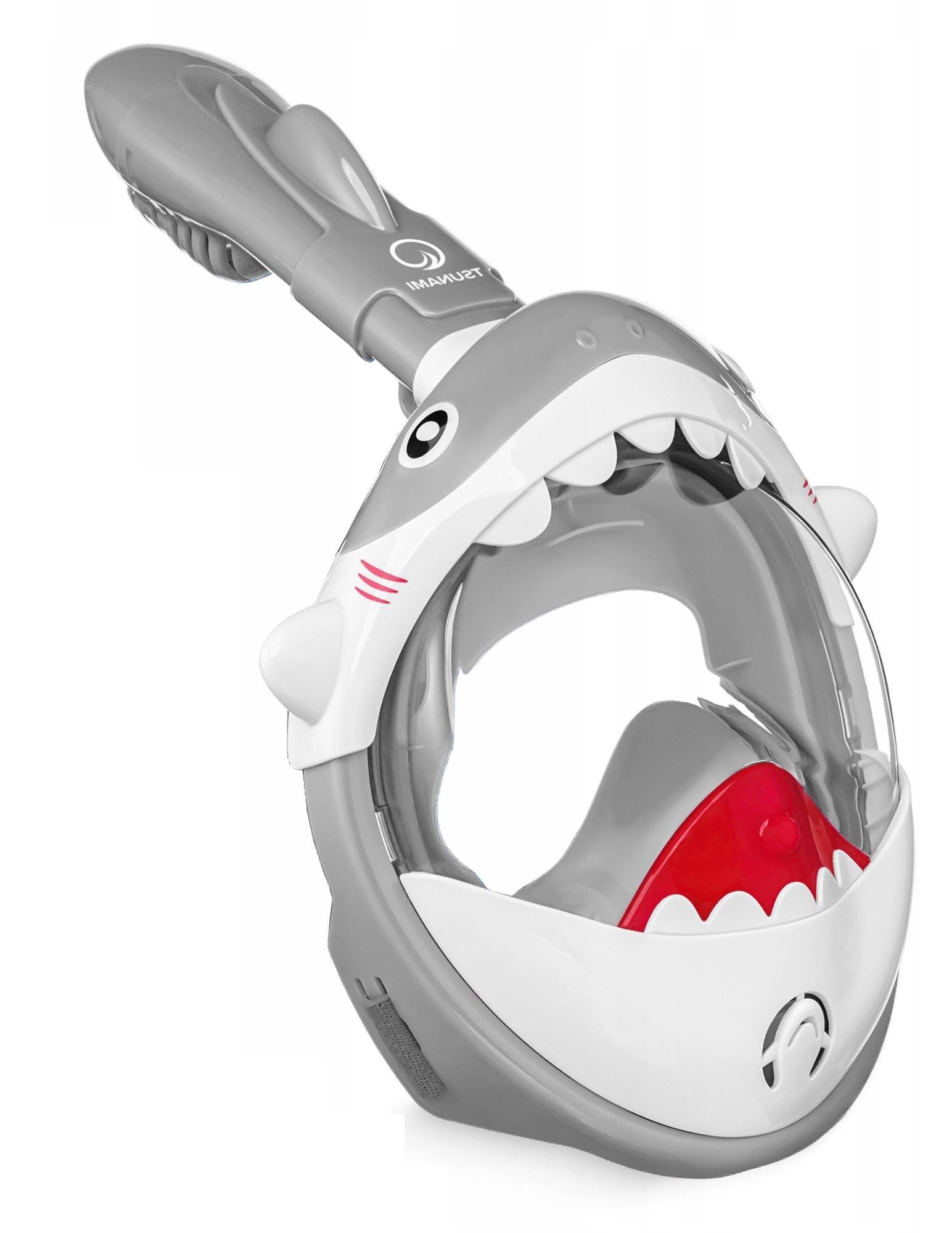 Маска для снорклинга TSUNAMI Shark полнолицевая/детская Grey (P-5905973405447)
