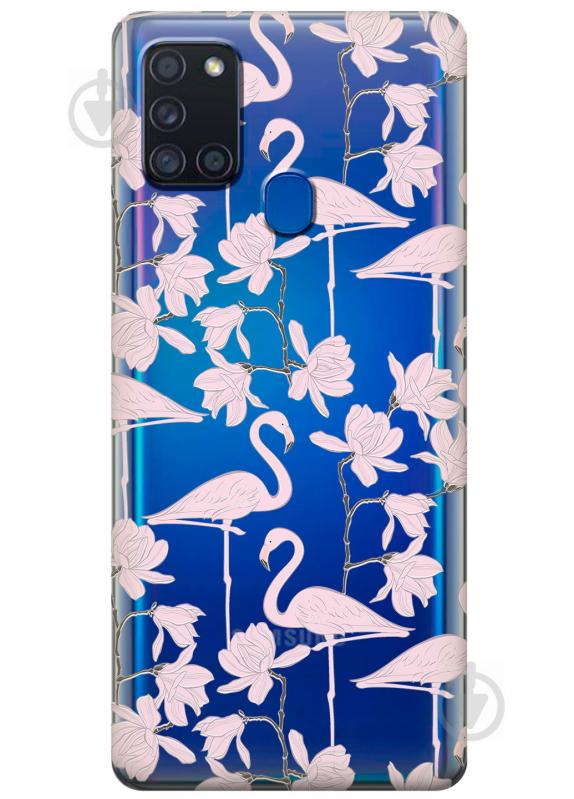 Силиконовый чехол iSwag для Samsung Galaxy A21s Розовые фламинго (KS2789) Силиконовый чехол iSwag для Samsung Galaxy A21s Розовые фламинго (KS2789)