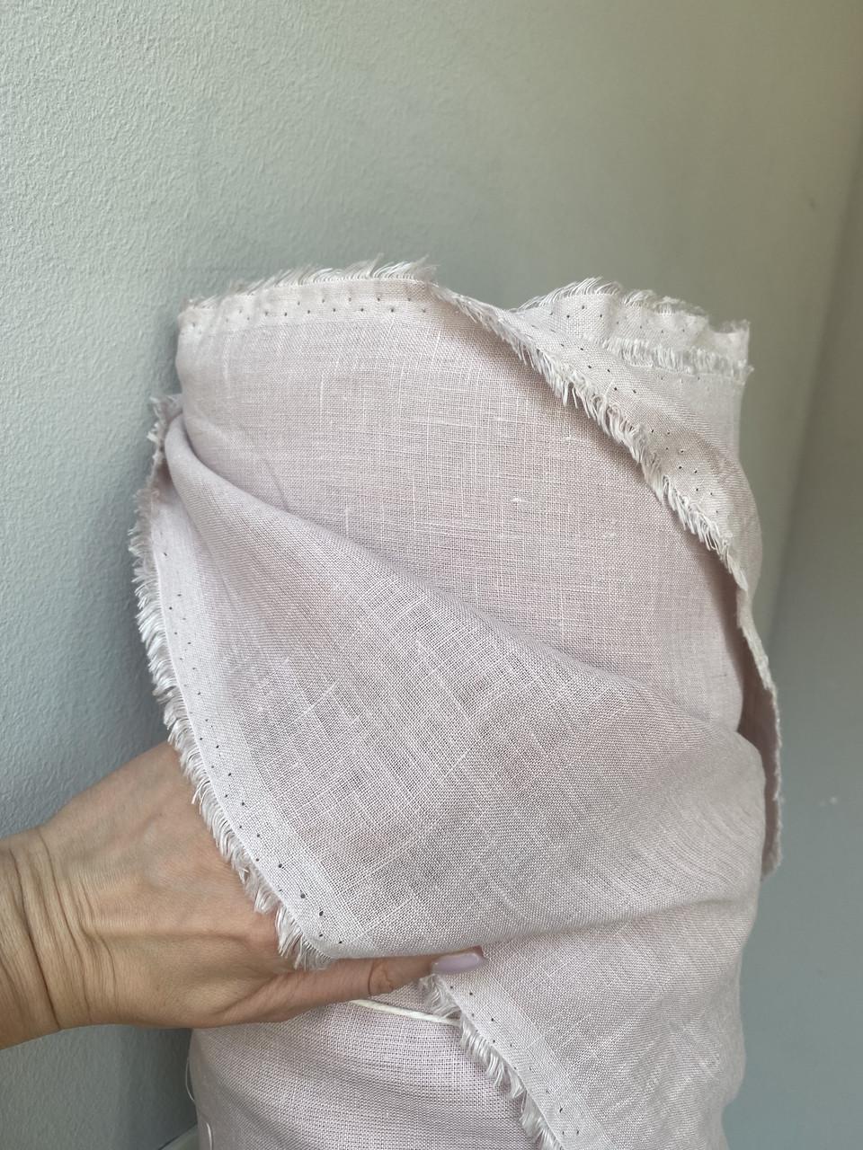 Ткань LINEN PLUS льняная 260 см 1804 Бледно-розовый - фото 2