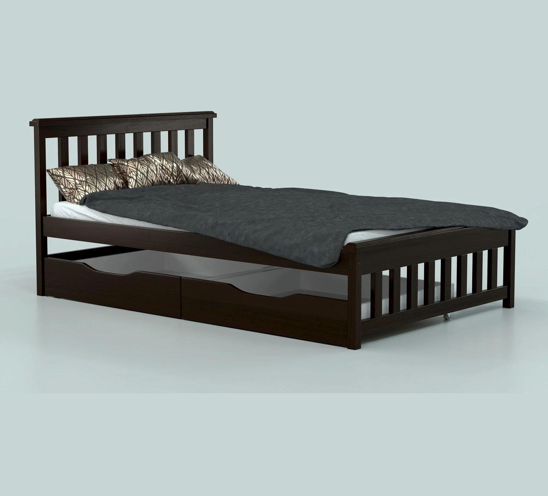 Кровать полутораспальная в детскую Luna mebli Асти с ящиками 120х200 см Венге (43909)