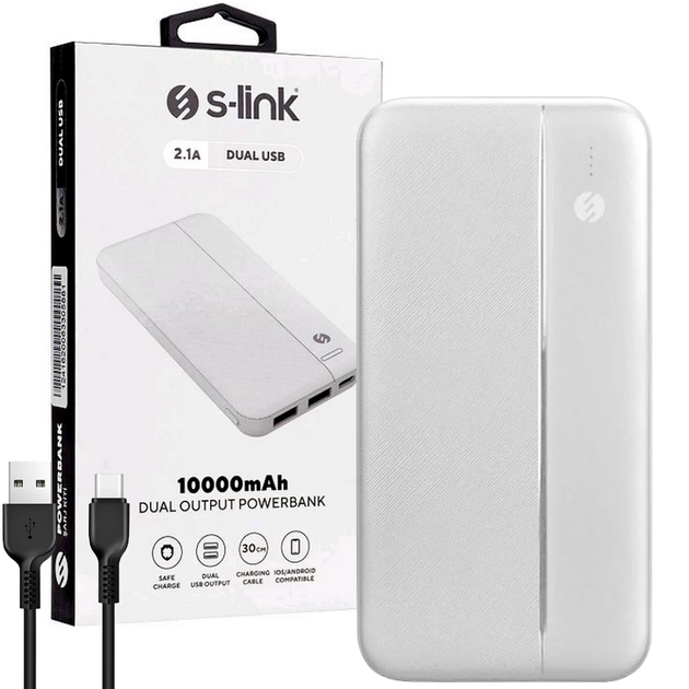 Повербанк S-Link IP-G10N 10000 мАч Белый (36822)