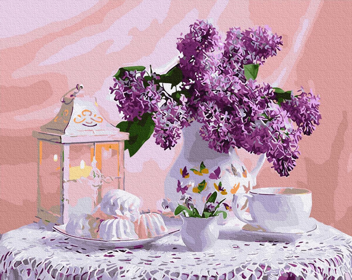 Картина по номерам Brushme GX30788 Сиреневое чаепитие 40х50 см (1399720854)