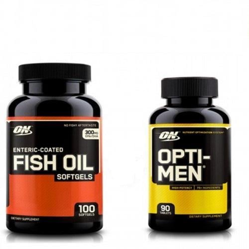 Комплект витамины и минералы Optimum Nutrition Fish Oil 100 капсул + Opti-Men 90 таблеток