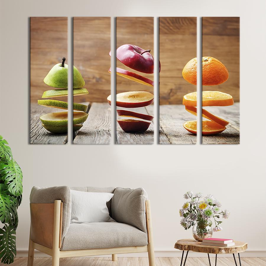Модульная картина из 5 частей Три фрукта 155x95 см (290-51)