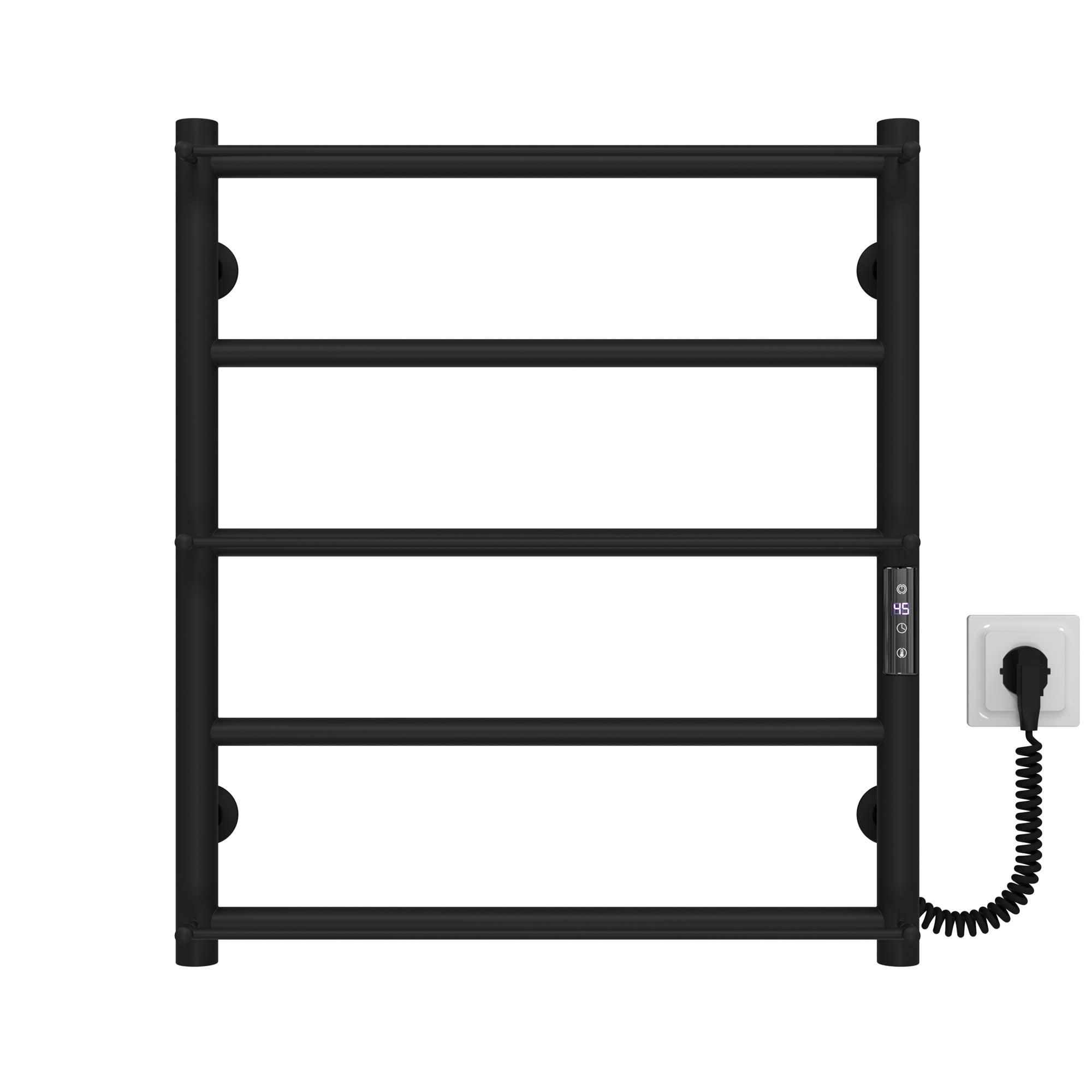 Полотенцесушитель электрический Deffi Ladder П5 JD03 нержавеющая сталь 500х600 мм Черный (C.LK.60.50.5.EBR1)