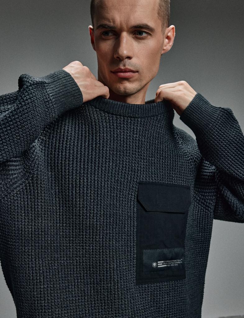 Светр чоловічий Diverse DEXT CMBT J XL Графітовий меланж (5905384052797) - фото 2 Светр чоловічий Diverse DEXT CMBT J XL Графітовий меланж (5905384052797) - фото 2