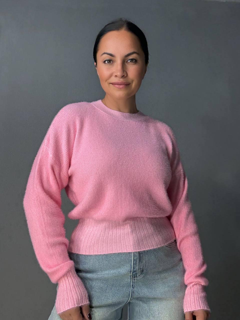 Светр жіночий Fancy Matinee 7571 вафельний з ангори оверсайз OS Рожевий (4987) - фото 5 Светр жіночий Fancy Matinee 7571 вафельний з ангори оверсайз OS Рожевий (4987) - фото 5