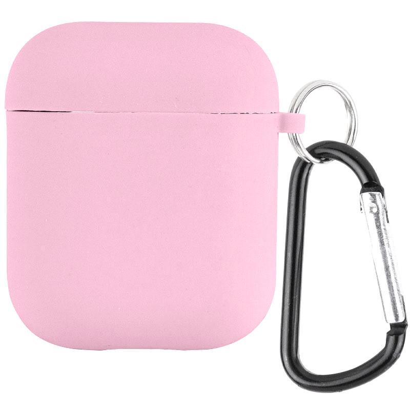 Футляр силіконовий Epik для навушників Airpods 1/2 з мікрофіброю Рожевий/Light pink (00000039442_36)