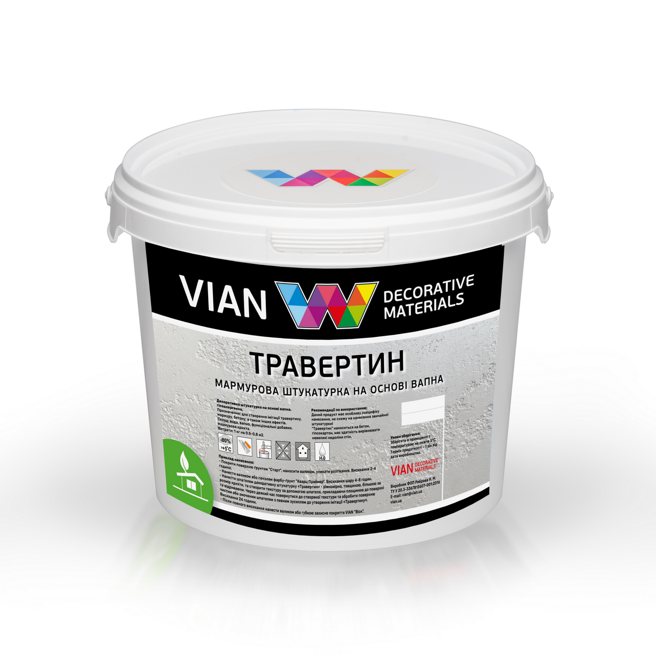 Декоративна штукатурка на основі вапна Vian Травертин 75 кг