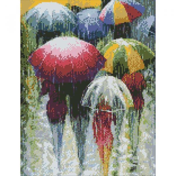 Алмазная мозаика Идейка Пейзаж Дождливая пора 30х40 см холст на подрамнике (АМ1001-mt)