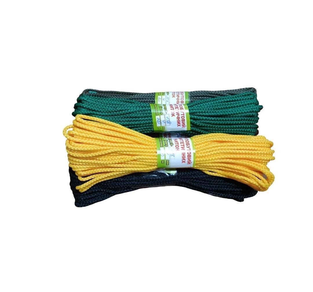 Шнур побутовий із синтетичних ниток В-118 20 м x4 мм Різнокольоровий (2396529120)