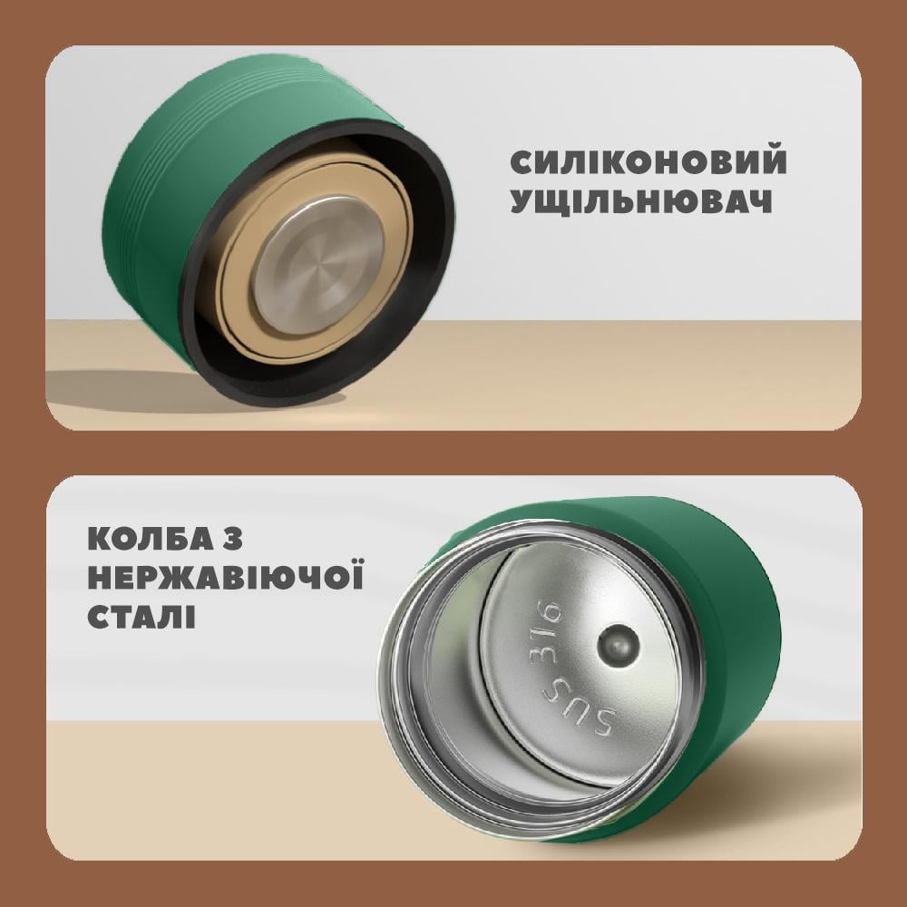 Смарт-термос з датчиком температури 500 мл Зелений (22854191) - фото 3 Смарт-термос з датчиком температури 500 мл Зелений (22854191) - фото 3