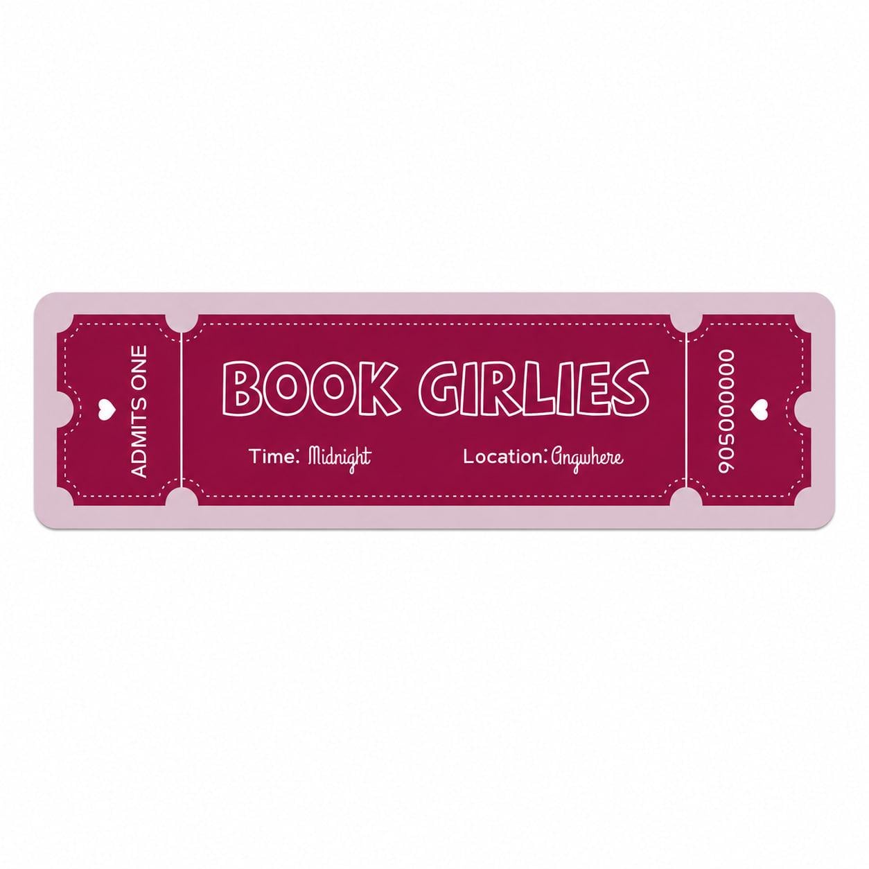 Закладка-квиток для книг картонна Book Girlies Бордовий (37243091)