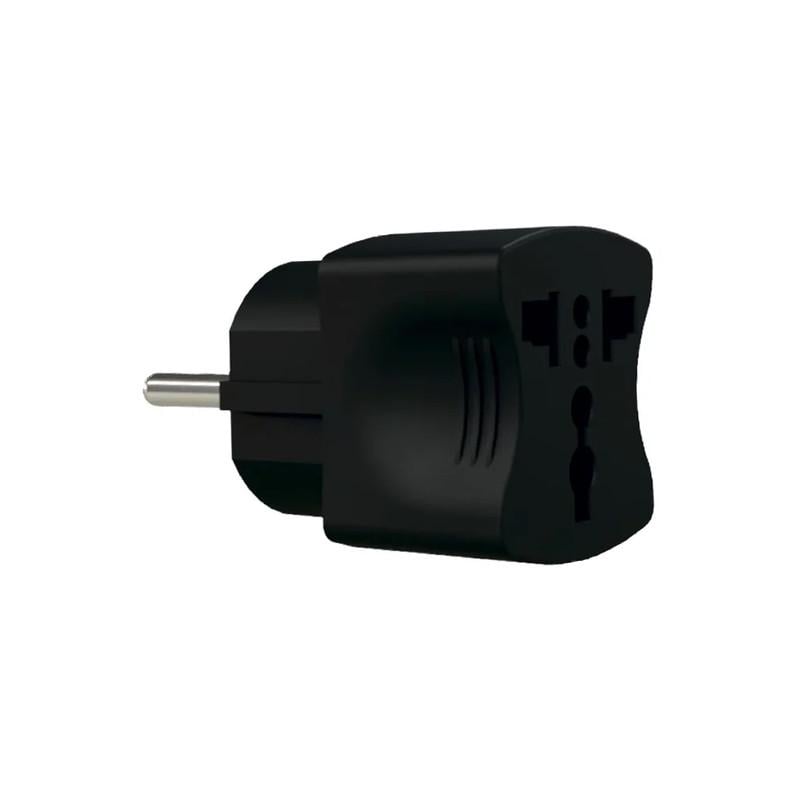 Сетевой переходник Neomax 1 гнездо с заземлением 10A 2P+E универсальный Черный (NX1128)