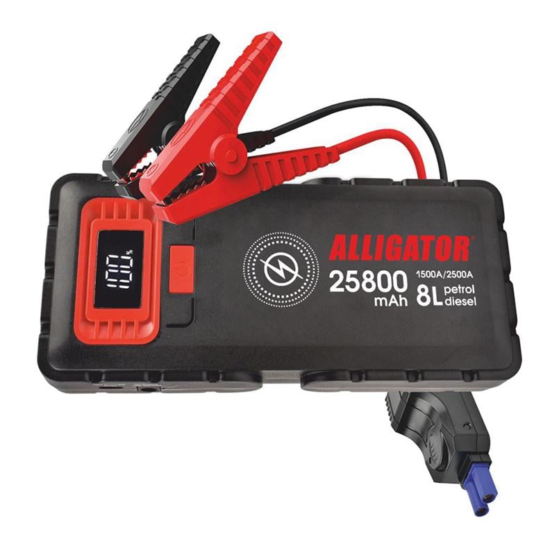 Пусковий пристрій Alligator Jump Starter 1500A/2500A 25800 mAh зі Smart-клемами (JS848)