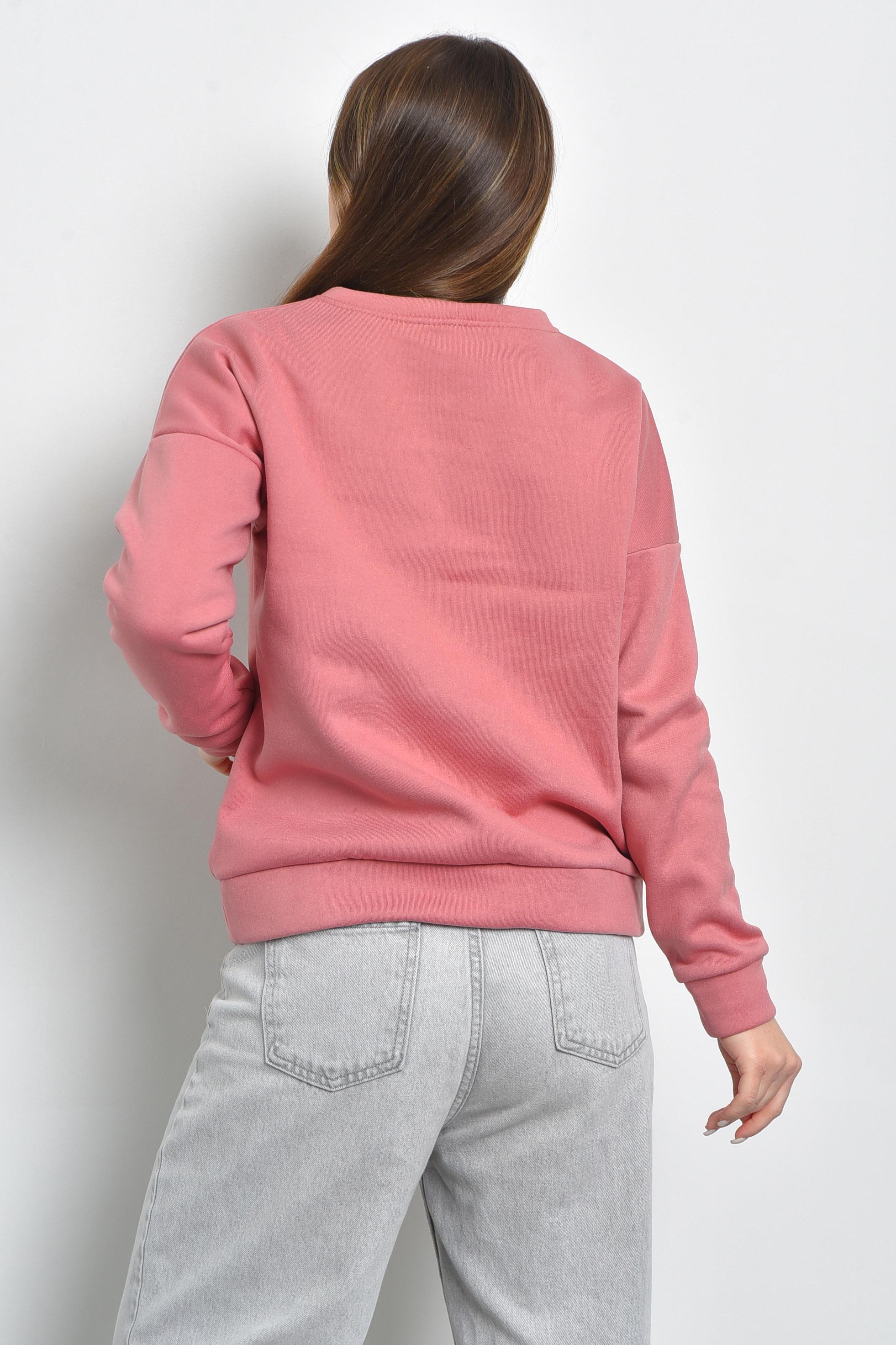 Батник женский на флисе S-L Темно-розовый (168722) - фото 3 Батник женский на флисе S-L Темно-розовый (168722) - фото 3