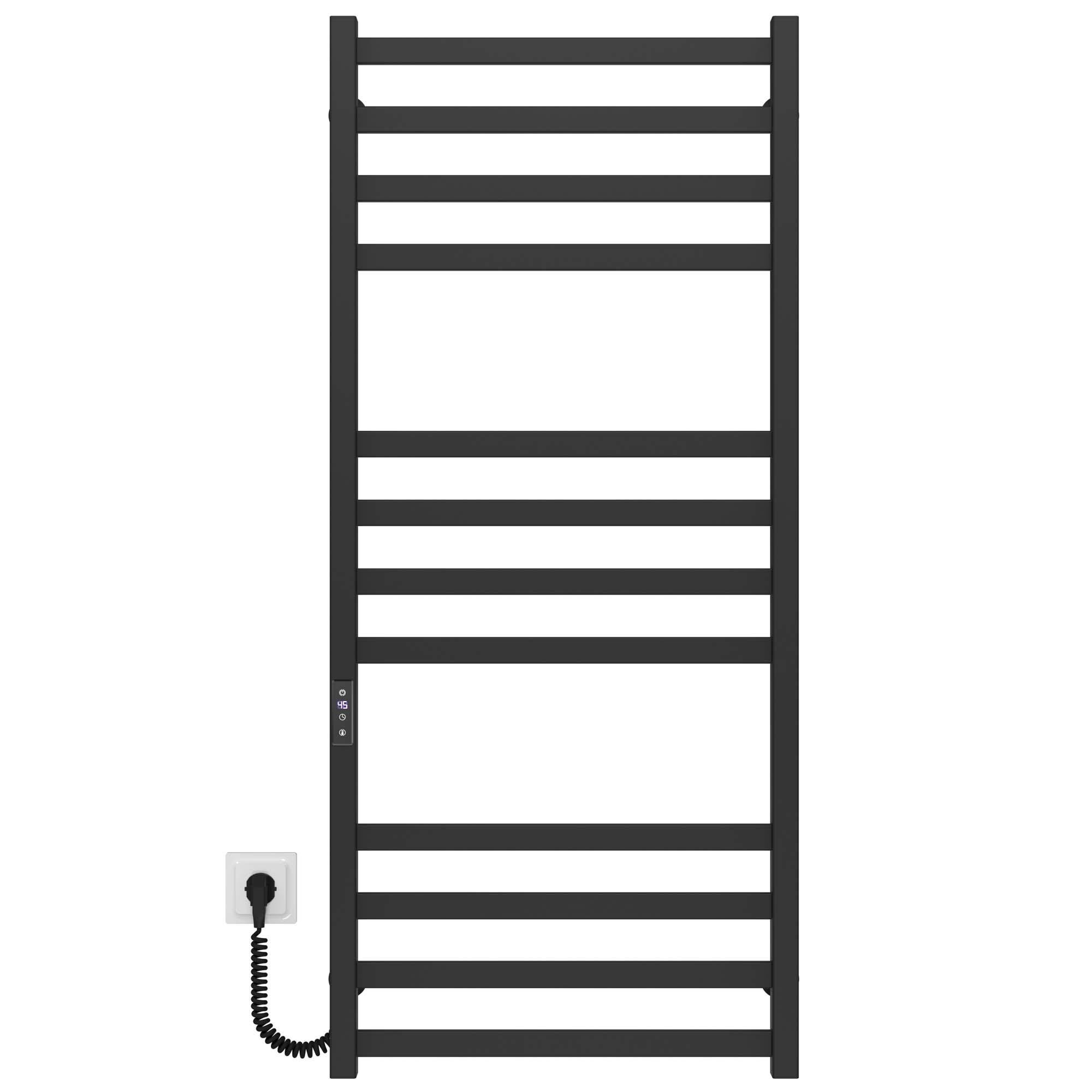 Полотенцесушитель электрический Deffi Avast П12 JD04 левое подключение крашеная сталь 600х1200 мм Черный (B.AV.120.60.12.E.B.L.2)