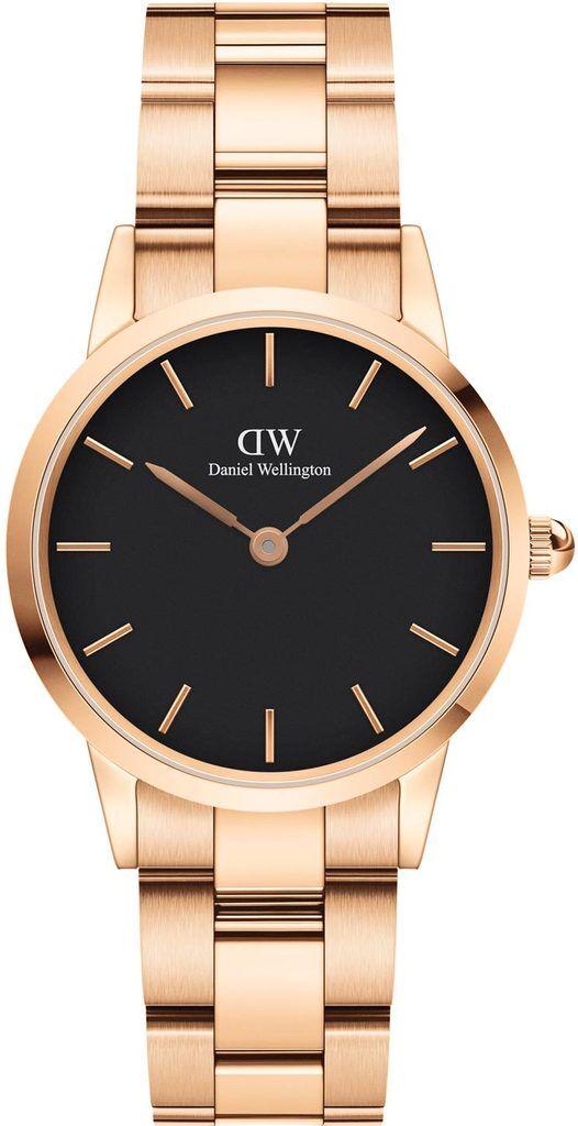 Часы кварцевые Daniel Wellington DW00100214 Iconic Link 28 Rose Gold/Black