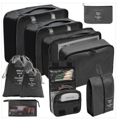 Набор органайзеров для путешествий 8в1 нейлон Серый (КДО-40-52)