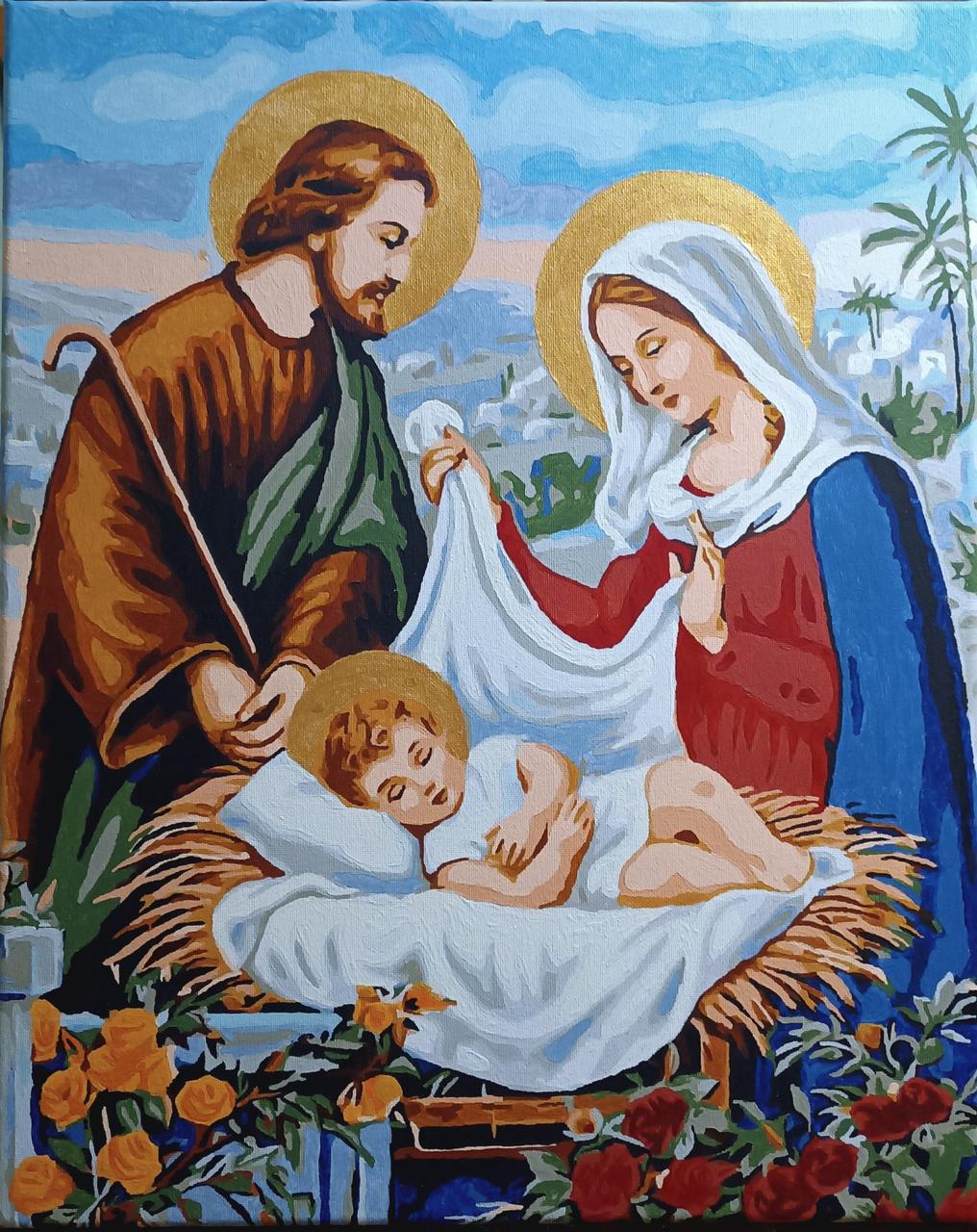 Картини за номерами Brushme "Святе сімейство" з металевою золотою фарбою 40х50 см (BS53395) - фото 2