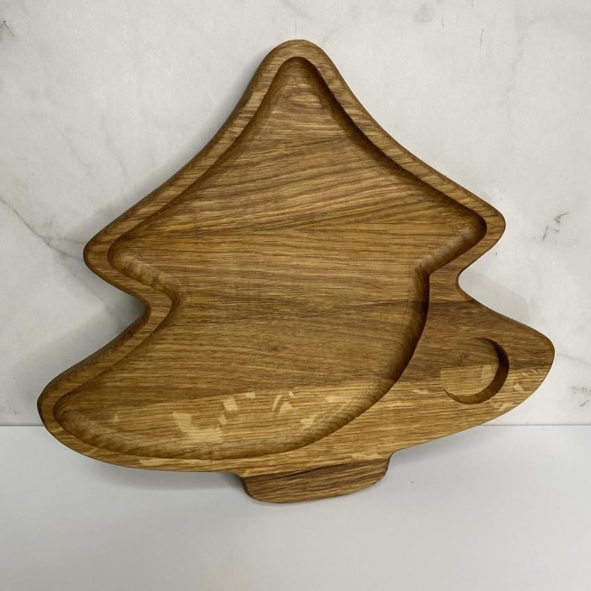 Менажниця з отвором для підсвічника Lizhnyk 5-79 Ялинка дубова 28х24,5х2 см (2021655235) - фото 2 Менажниця з отвором для підсвічника Lizhnyk 5-79 Ялинка дубова 28х24,5х2 см (2021655235) - фото 2