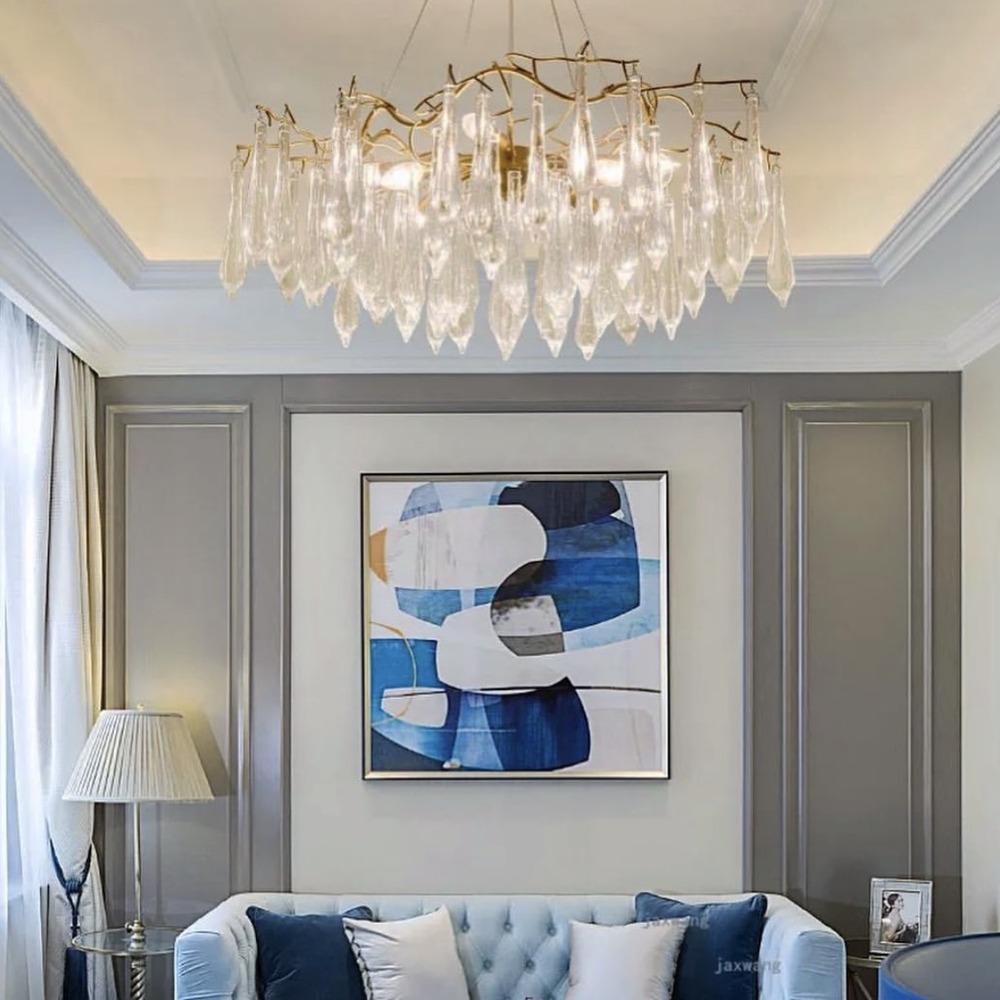 Люстра розкішна з скляними підвісами Ø 80 см (MD 5011 GD) - фото 7 Люстра розкішна з скляними підвісами Ø 80 см (MD 5011 GD) - фото 7