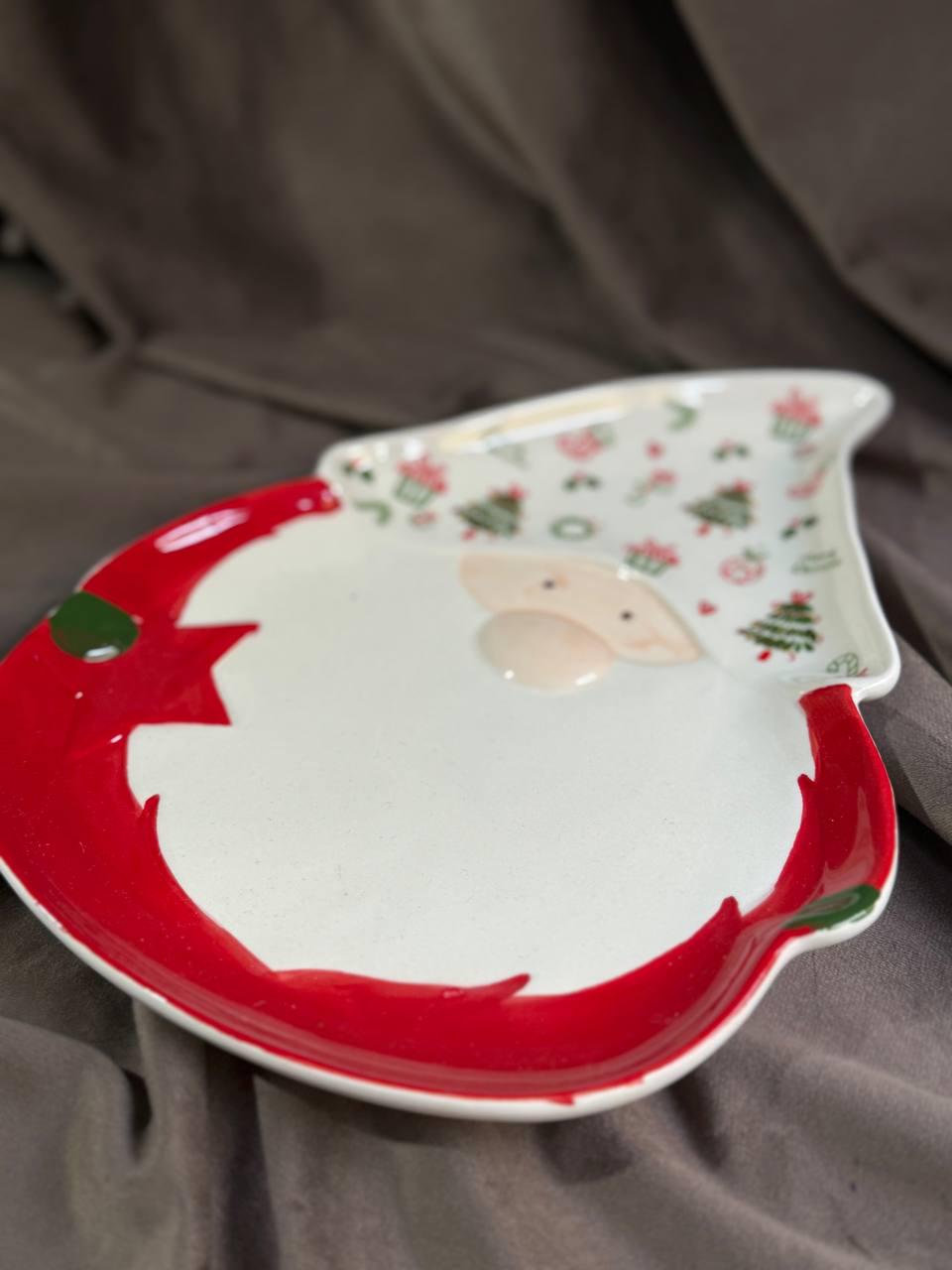 Тарелка сервировочная новогодняя YIWU Merry Christmas фарфоровая 27х21 см (CR-1-14) - фото 2