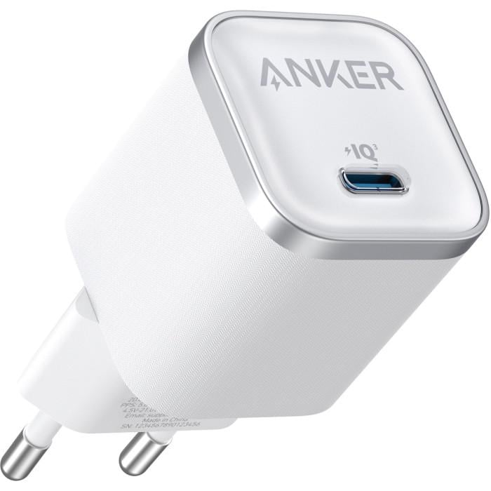 Зарядное устройство для Anker Nano 45 Вт USB-C PD 3.0 QC 3.0 PPS White (A2692L21)