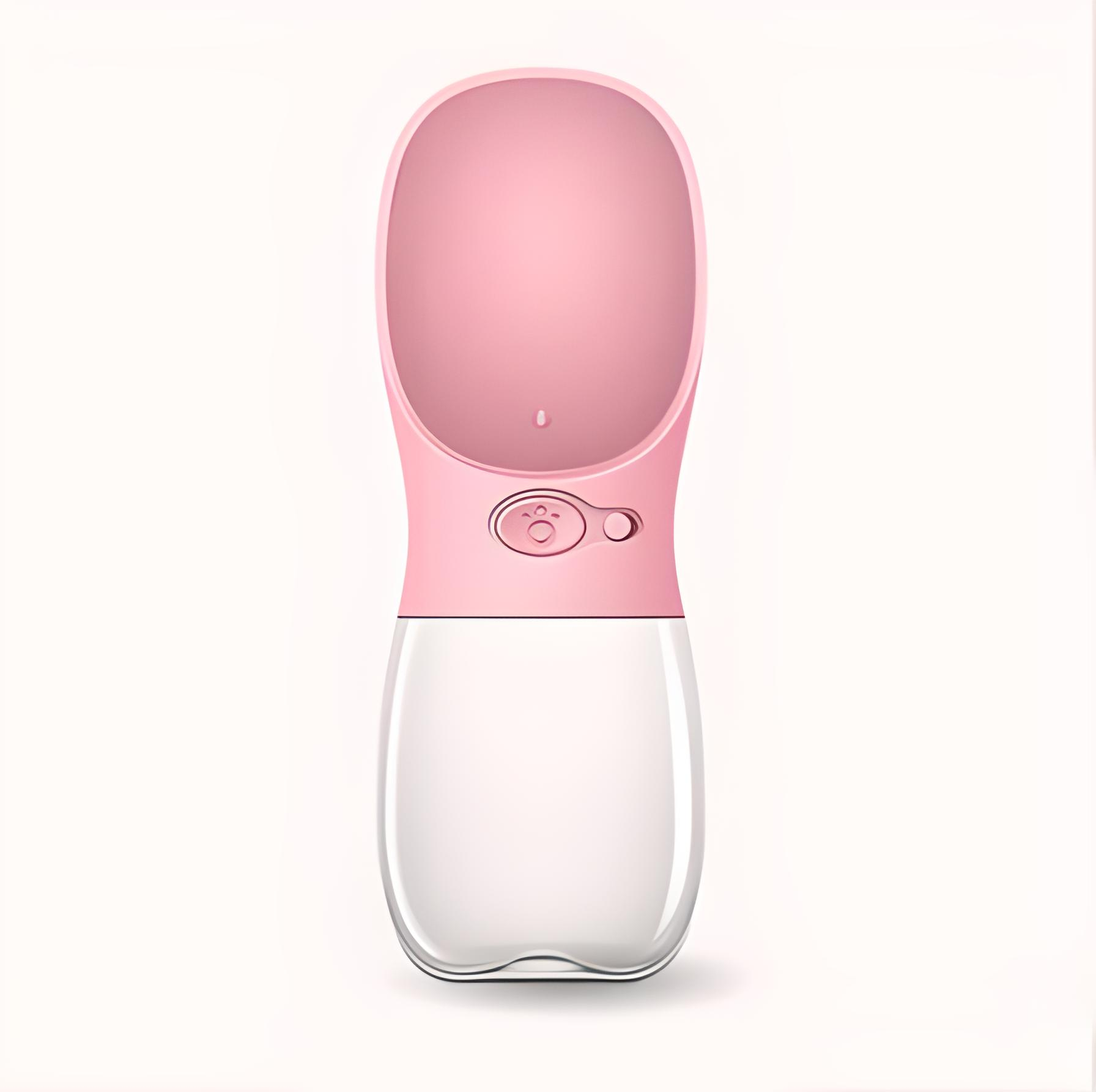 Поилка для животных дорожная автоматическая 550 мл Розовый