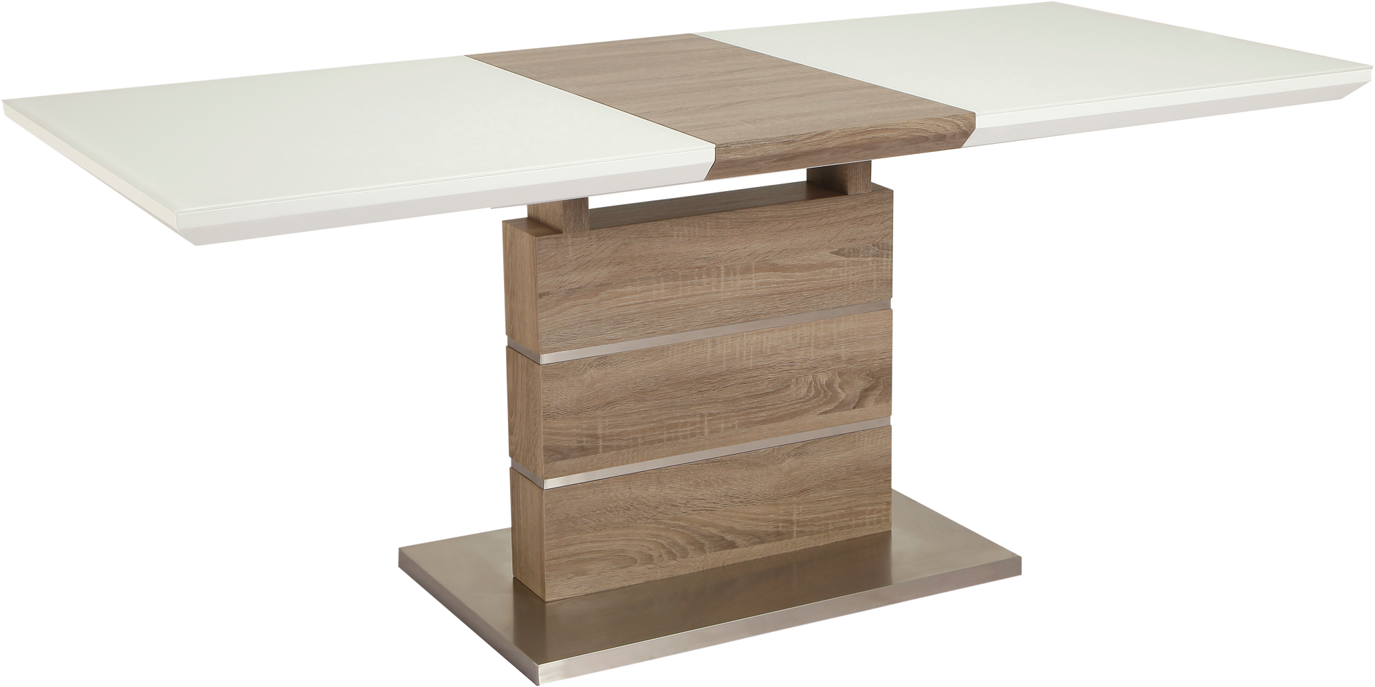 Стіл обідній розкладний GT K-6101 140-180x80x76 см White/Cappucino - фото 1